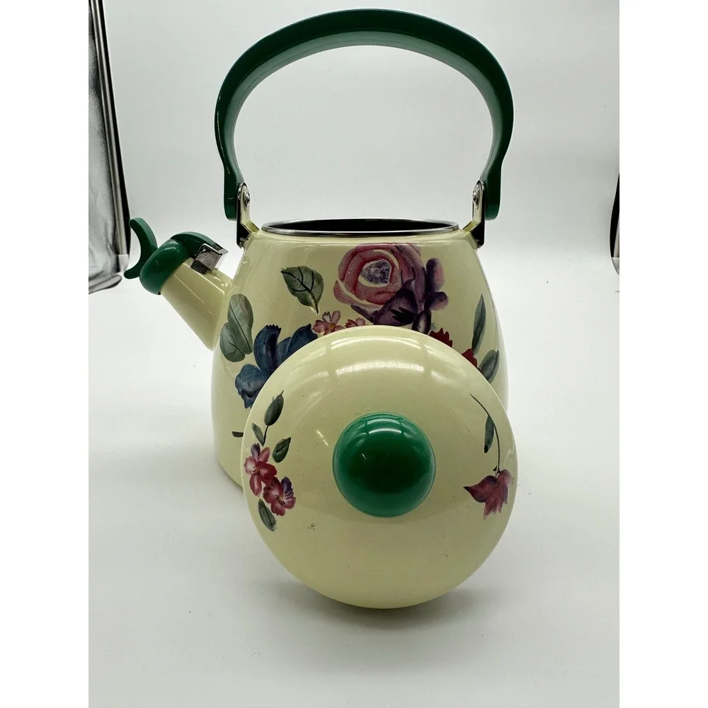 Pfaltzgraff 2.2 Qt Napoli Tea Whistling Kettle Discontinued Flower Market